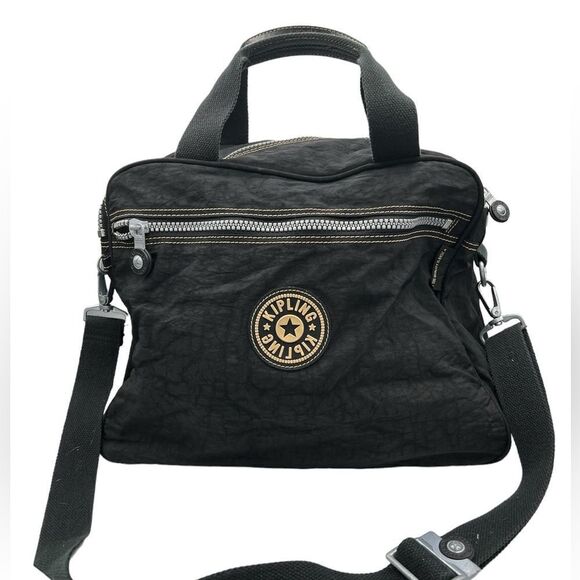 Kipling Black Large Canvas Zip Up Duffel Bag with Adjustable Strap Unisex - Picture 1 of 12